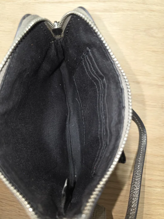 Coach Metallic Pewter Wristlet Clutch with Bow - Picture 3 of 3